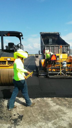 Worker working for the renovation of roads